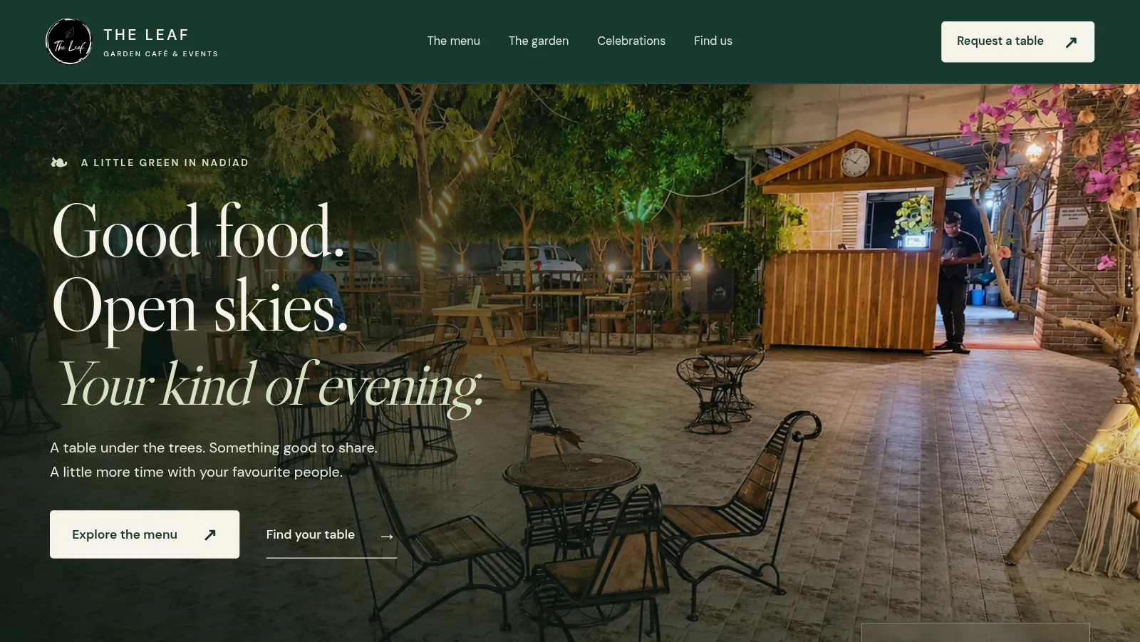 Leaf Garden Cafe website