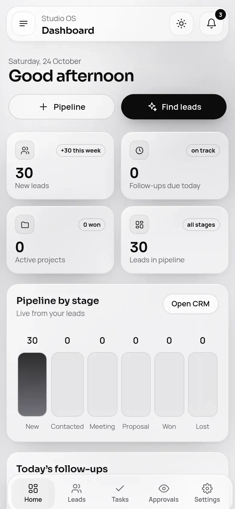 SkyUnfold Studio OS mobile screen
